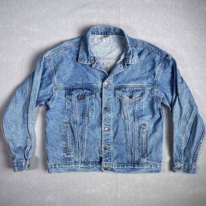 Vintage TYCA Blue Denim Jacket Men Medium Farm Heart Basket Made In USA‎